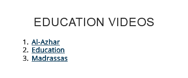 Education Videos Al-Azhar Education Madrassas